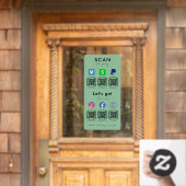 QRコード数々のソーシャルメディアはミントグリーンを支払うためにスキャン ウィンドウサイン (ホームデコレーション)