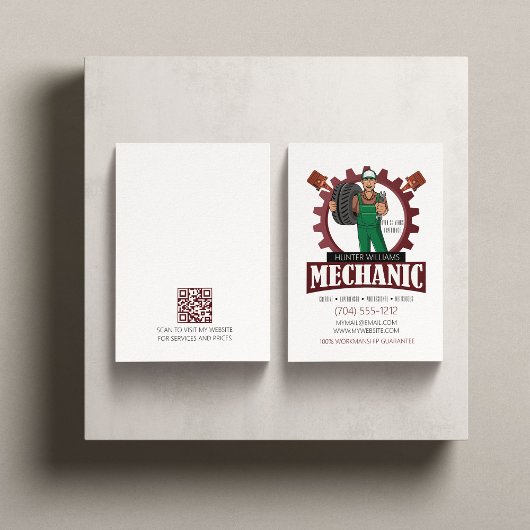 QRコード整備士自動修理保守鋼 名刺