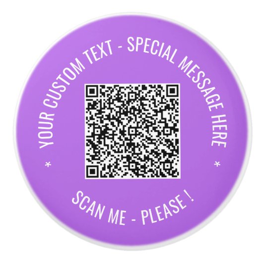 QRコード文字カスタムとカラーセラミックノブ セラミックノブ (正面)