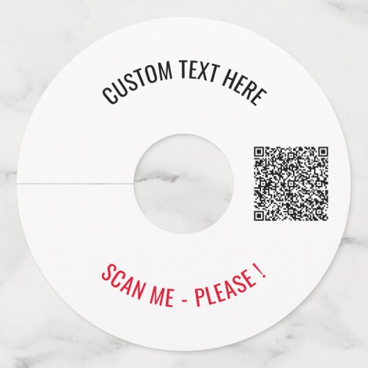 QRコード文字カスタムとカラーワイングラスラベル ワイングラスタグ (正面)