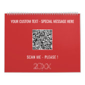 QRコード文字カスタムカレンダー色の選択 カレンダー (カバー)