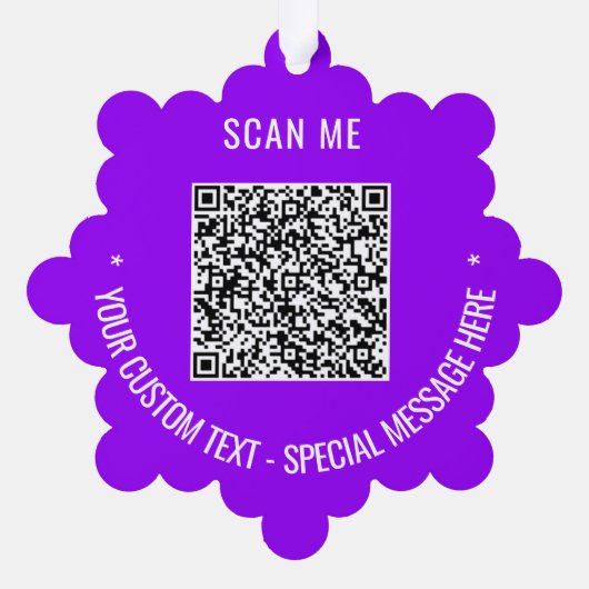 QRコード文字カスタムクリスマスオーナメントカード オーナメントカード (裏面)