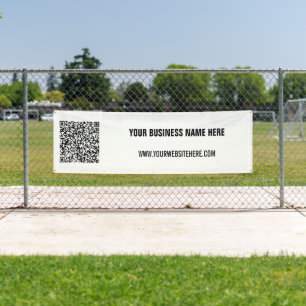 QRコード文字カスタムビジネスプロモーションバナー 横断幕
