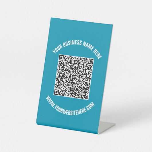 QRコード文字カスタムペデスタル署名テンプレート 台座サイン (正面)