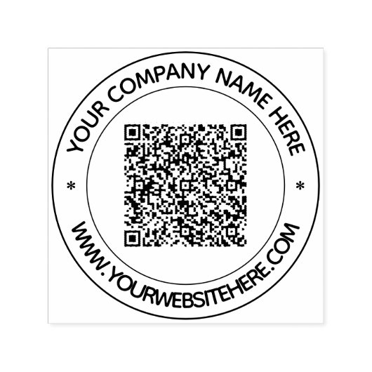 QRコード文字カスタムラウンドスタンプテンプレート セルフインキングスタンプ (デザイン)
