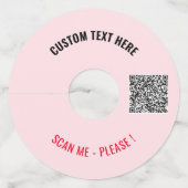 QRコード文字カスタムワイングラスラベルテンプレート ワイングラスタグ (正面)