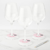 QRコード文字カスタムワイングラスラベルテンプレート ワイングラスタグ (セット)