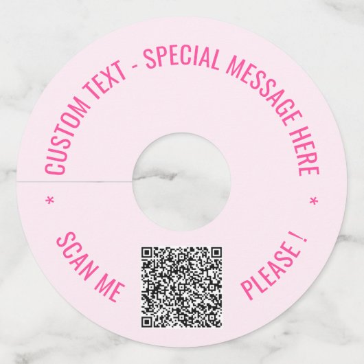 QRコード文字カスタムワイングラスラベルテンプレート ワイングラスタグ (正面)