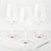 QRコード文字カスタムワイングラスラベルテンプレート ワイングラスタグ (セット)