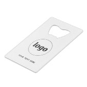 QRコード文字付きロゴ クレジットカード栓抜き (正面アングル)