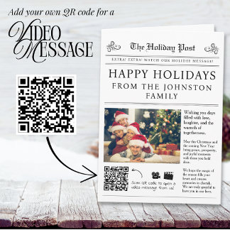 QRコード新聞クリスマスカード カード
