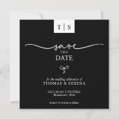 QRコード日付の保存白黒曲線弓 ノートカード (正面)