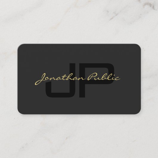 QRコード書道金ゴールド文字名Script Luxe 名刺 (正面)