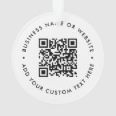QRコード最小主義クリーンシンプル白予算 オーナメント (裏面)