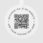 QRコード最小主義クリーンシンプル白予算 オーナメント (正面)