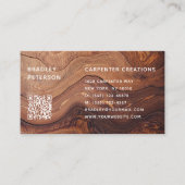 QRコード木工モダン業建築 名刺 (正面)