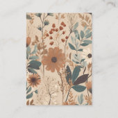 qrコード柔らかくミュートされたアーストーンワイルドフラワー結婚ズ エンクロージャーカード (裏面)