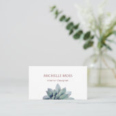 QRコード植物性モダン多肉質 名刺 (スタンド正面)