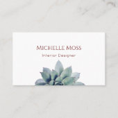 QRコード植物性モダン多肉質 名刺 (正面)