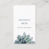 QRコード植物性モダン砂漠の多肉植物 名刺 (正面)