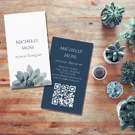 QRコード植物性モダン砂漠の多肉植物 名刺