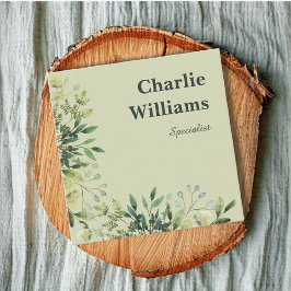 QRコード植物枠離れボホ スクエア名刺