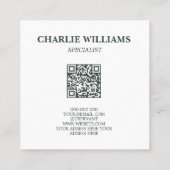 QRコード植物枠離れボホ スクエア名刺 (裏面)