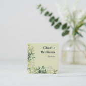 QRコード植物枠離れボホ スクエア名刺 (スタンド正面)