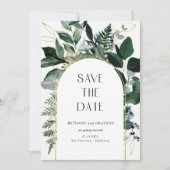 QRコード植物樹モダン林庭園の結婚式 セーブザデート (正面)