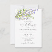 QRコード植物用ラベンダー付き結婚式招待状 招待状 (正面)