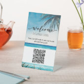 QRコード歓迎ゲストブックビーチSTRガイド 台座サイン (インサイチュ)