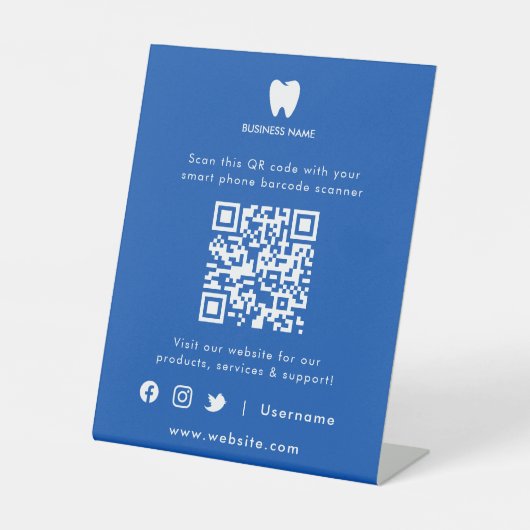 QRコード歯科医ビジネスウェブサイトスキャン 台座サイン (正面)