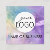 QRコード水彩プロフェッショナルロゴ正方形 スクエア名刺 (正面)