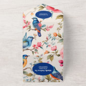 QRコード水彩鳥牡丹チノワセリーガーデン オールインワン招待状 (外側)