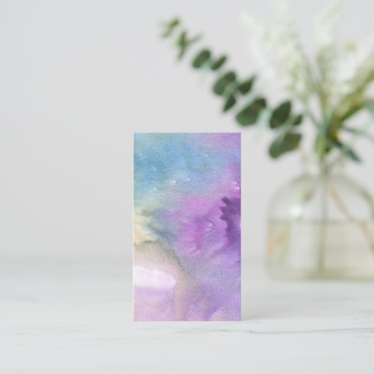 QRコード水色プロフェッショナルジュエリー垂直 名刺 (スタンド正面)