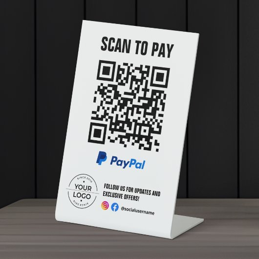 QRコード決済サイン PayPal 台座サイン