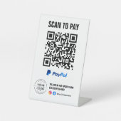 QRコード決済サイン PayPal 台座サイン (正面)