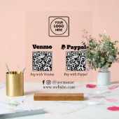 QRコード決済 | Venmo & PayPal デジタル決済サイン アクリルサイン (ウェディング)