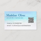 QRコード沿岸ビーチシーントラベルスタイリッシュ 名刺 (裏面)