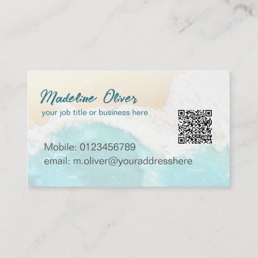 QRコード沿岸ビーチシーントラベルプロフェッショナル 名刺 (裏面)