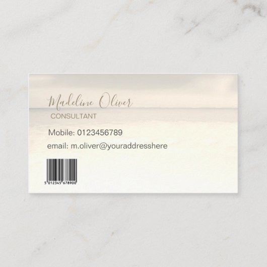 QRコード海ビーチ海旅ヴィンテージ写真 名刺 (裏面)