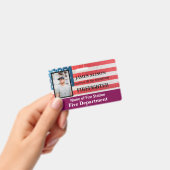 Qrコード消防士の従業員写真名IDカード バッジ (手持ち)