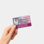 Qrコード消防士の従業員写真名IDカードB バッジ (Handheld)