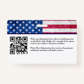 Qrコード消防士の従業員写真名IDカードB バッジ (裏面)