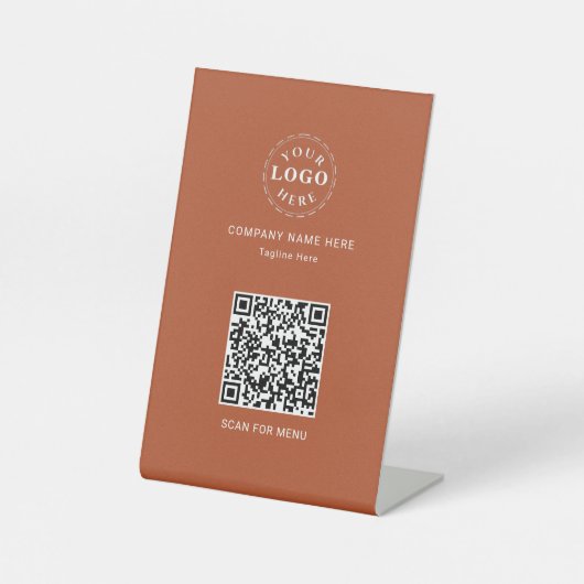 QRコード添付テラコッタパーソナライズされたー 台座サイン (正面)