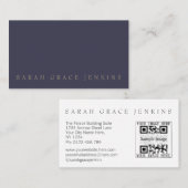 QRコード濃紺の金ゴールド 名刺 (正面/裏面)