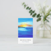 QRコード熱帯ビーチ抽象芸術イベントプランナー 名刺 (スタンド正面)