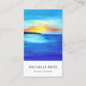 QRコード熱帯ビーチ抽象芸術イベントプランナー 名刺 (正面)