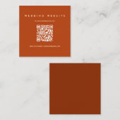 QRコード燃えたオレンジ結婚のウェブサイト エンクロージャーカード (正面/裏面)