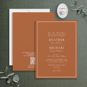 QRコード燃フォーマル焼オレンクラシックジスクリプ結婚ト 招待状